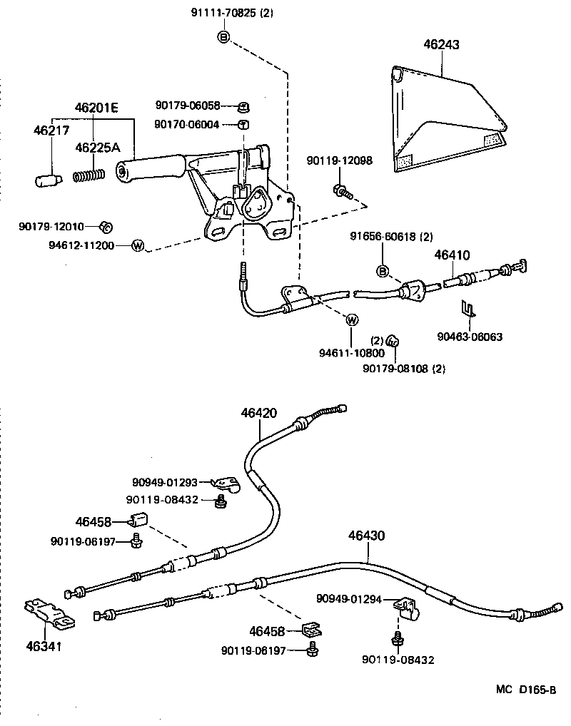 46430-24030 CABLE ASSY, PARKING BRAKE, NO.3 product image