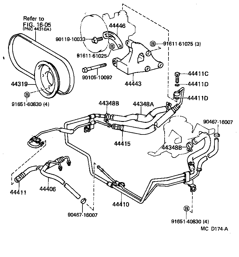 44348-27070 HOSE, OIL RESERVOIR TO PUMP, NO.1 product image