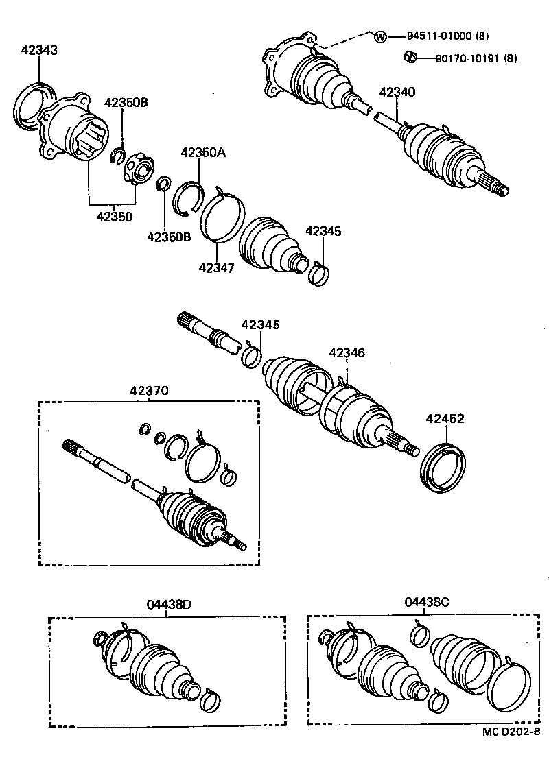 04437-14060 BOOT KIT, REAR DRIVE SHAFT product image