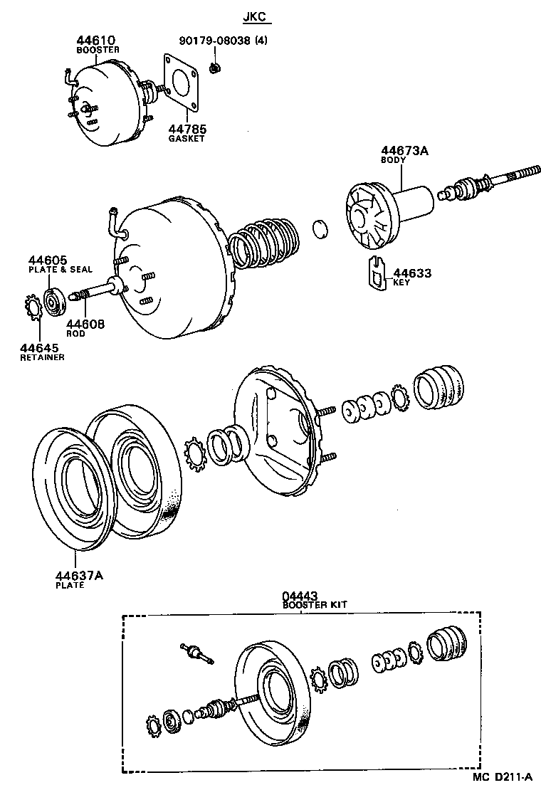 04443-14500 BOOSTER KIT, BRAKE product image