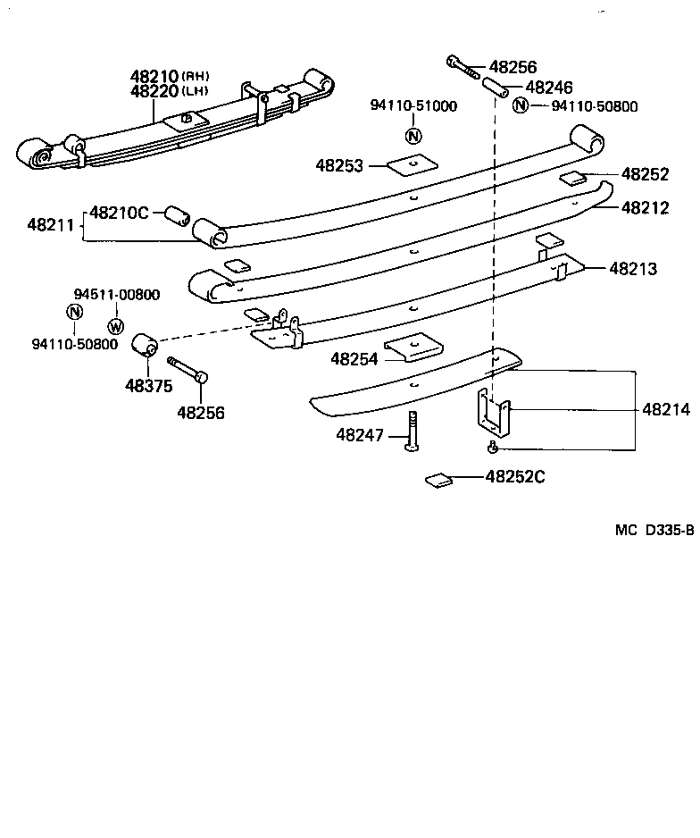 48414-35180 BRACKET SUB-ASSY, REAR SPRING, FRONT RH product image