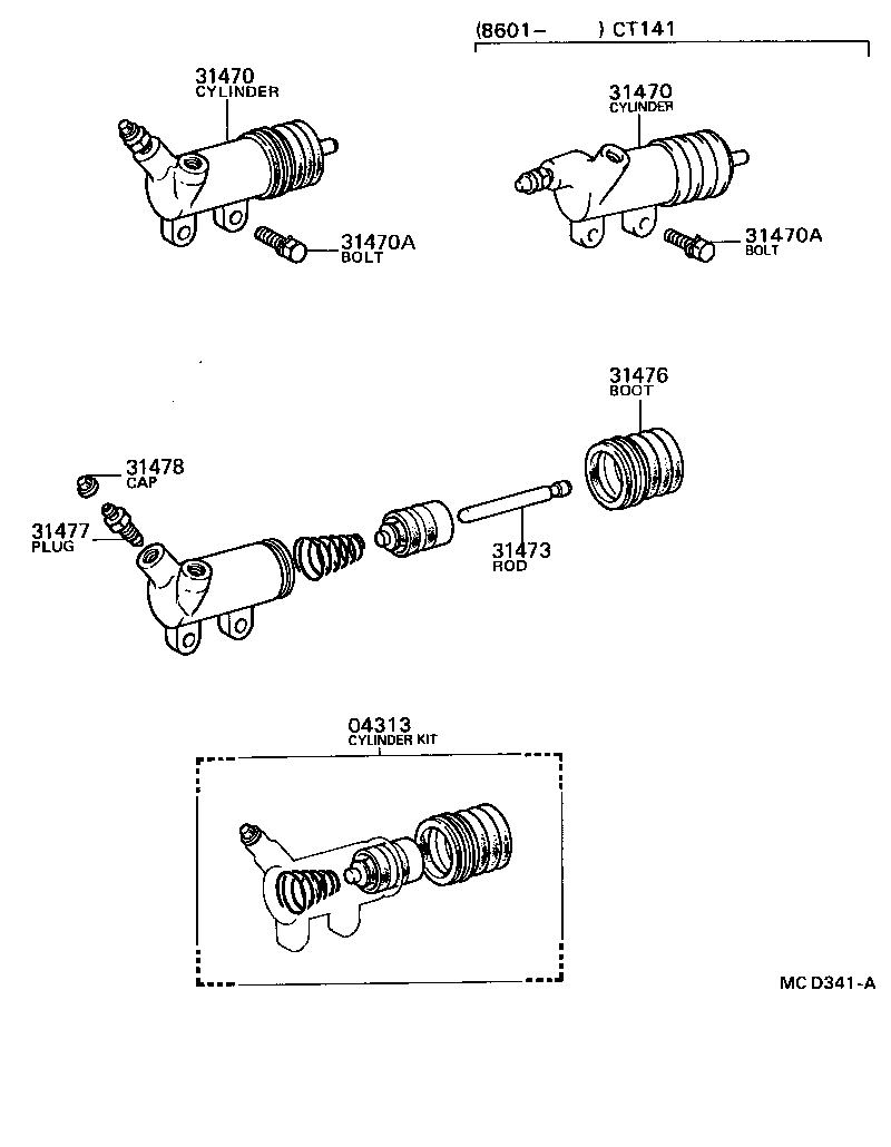31470-20190 CYLINDER ASSY, CLUTCH RELEASE product image