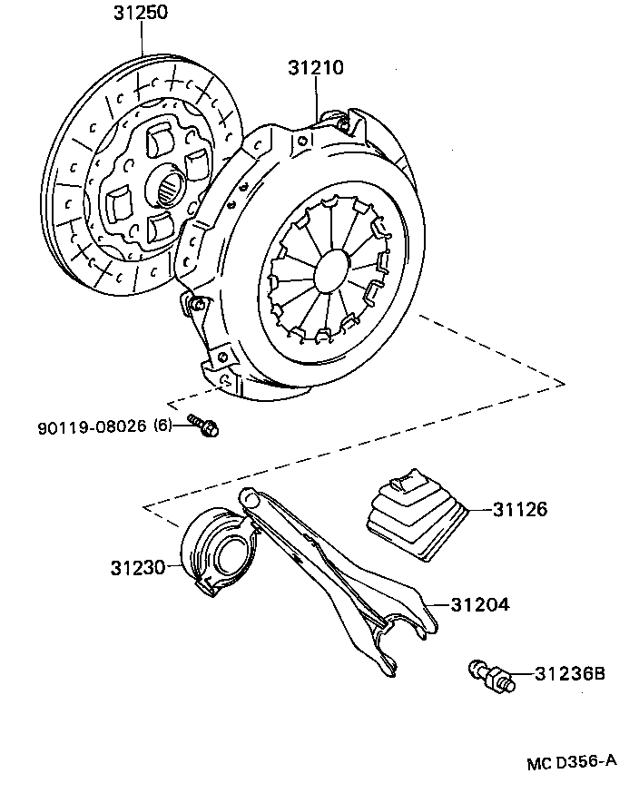 31230-16060 BEARING ASSY, CLUTCH RELEASE product image