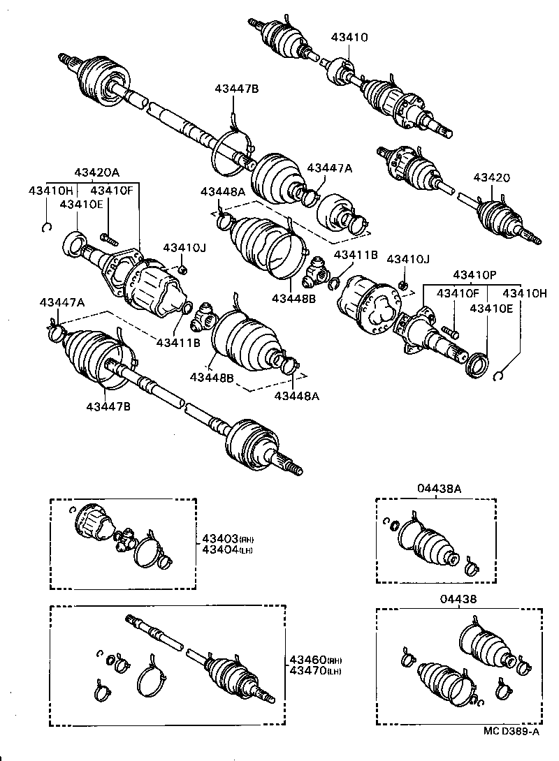 43410-16080 SHAFT ASSY, FRONT DRIVE, RH product image