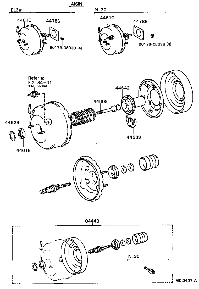 04443-16130 BOOSTER KIT, BRAKE product image