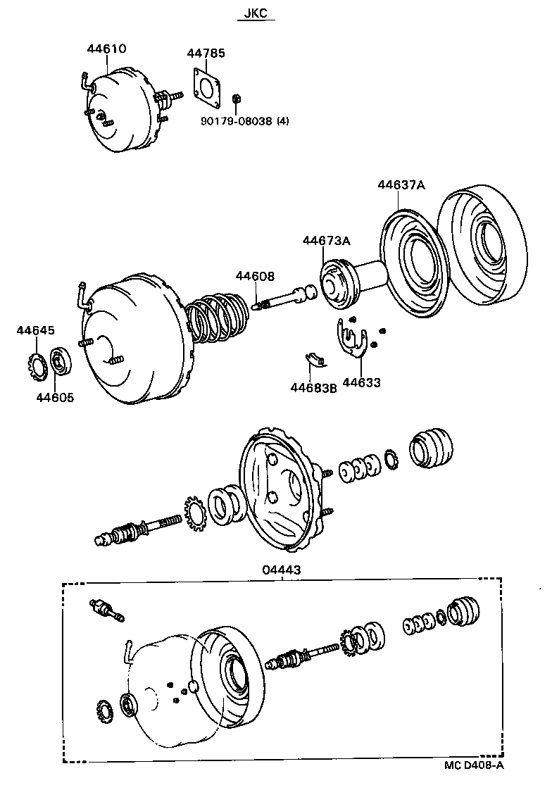 04443-16130 BOOSTER KIT, BRAKE product image