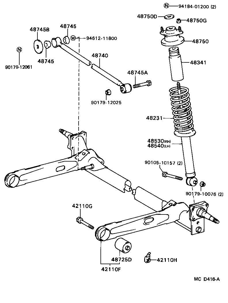 48740-16010 ROD ASSY, REAR LATERAL CONTROL product image