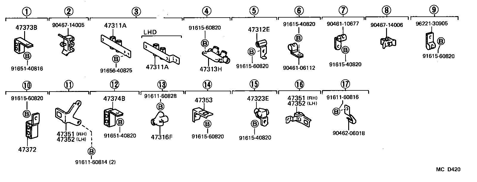47311-26250 TUBE, FRONT BRAKE, NO.1 product image