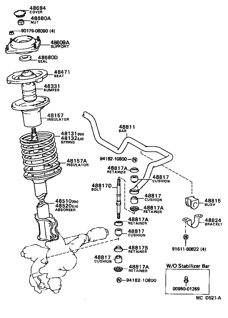 48157-01010 INSULATOR, FRONT COIL SPRING, UPPER product image