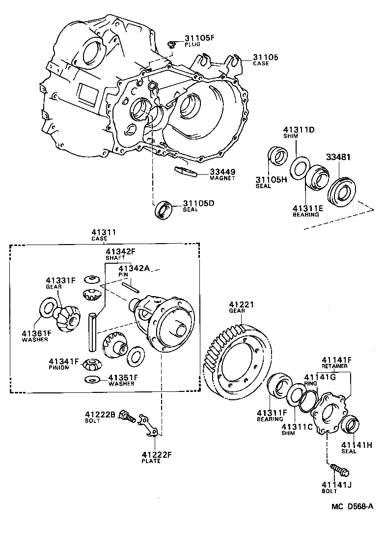 90311-40010 SEAL, OIL (FOR FRONT DIFFERENTIAL OIL SEAL RETAINER) product image