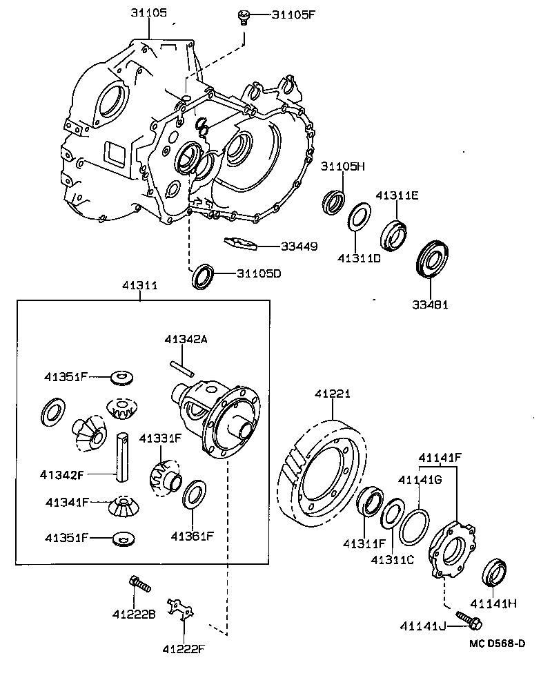 41109-32030 CAGE SUB-ASSY, DIFFERENTIAL DRIVE PINION BEARING product image