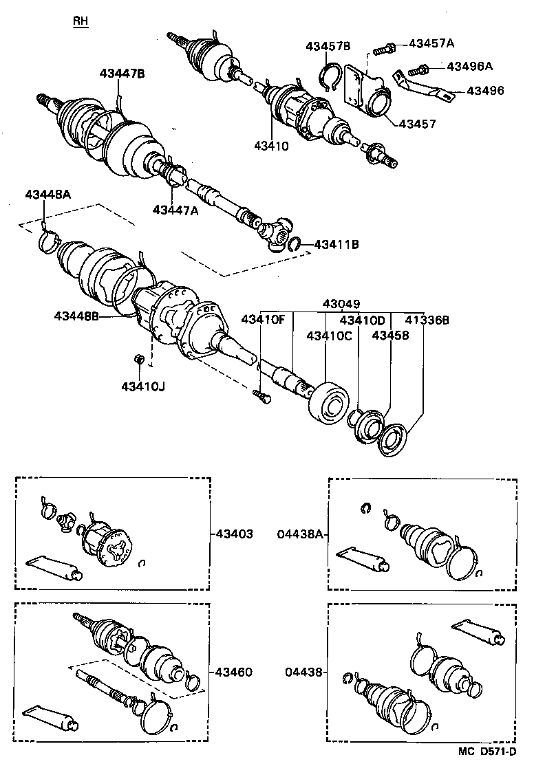 04438-03010 BOOT KIT, FRONT DRIVE SHAFT INBOARD JOINT product image
