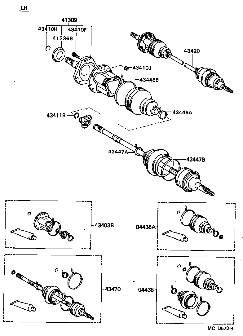04438-03010 BOOT KIT, FRONT DRIVE SHAFT INBOARD JOINT product image
