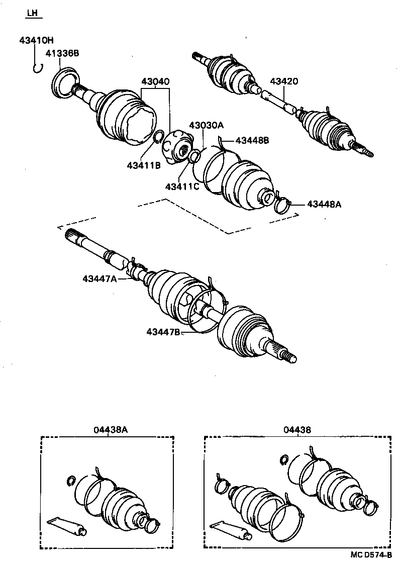 04438-32110 BOOT KIT, FRONT DRIVE SHAFT INBOARD JOINT product image