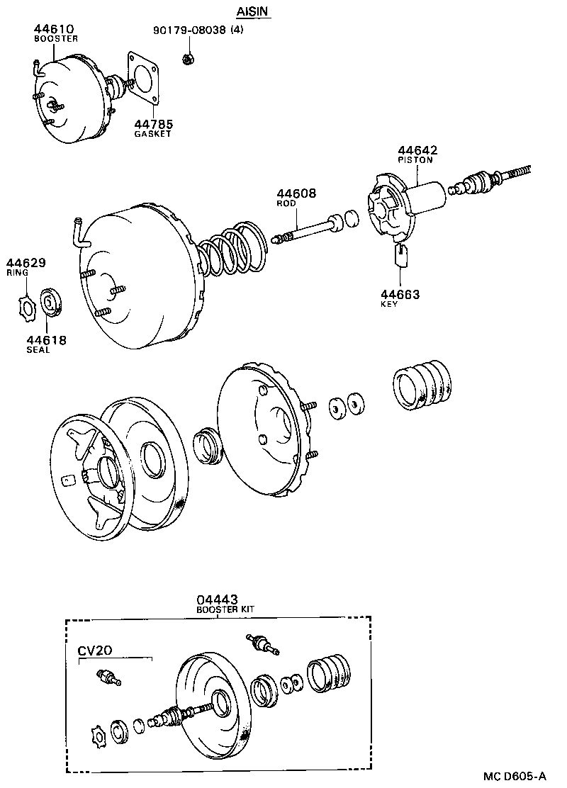 04443-32160 BOOSTER KIT, BRAKE product image