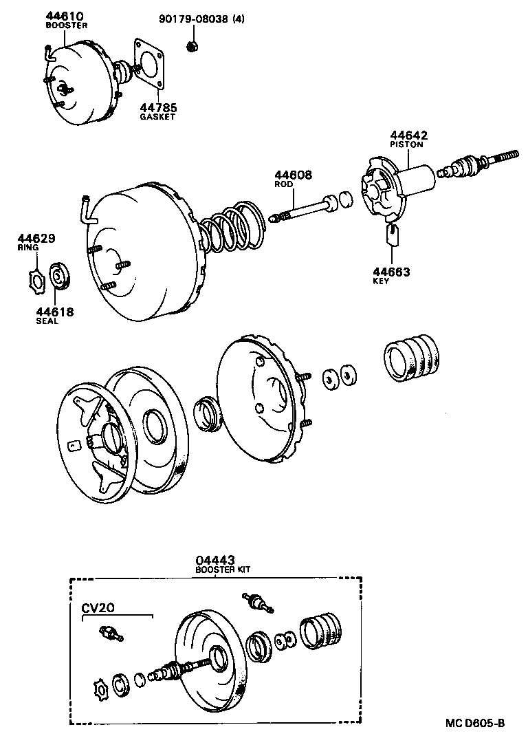 04443-32320 BOOSTER KIT, BRAKE product image