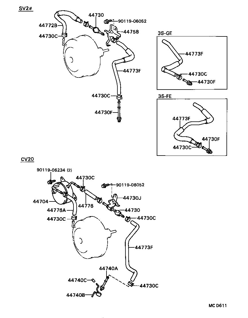 04443-32320 BOOSTER KIT, BRAKE product image