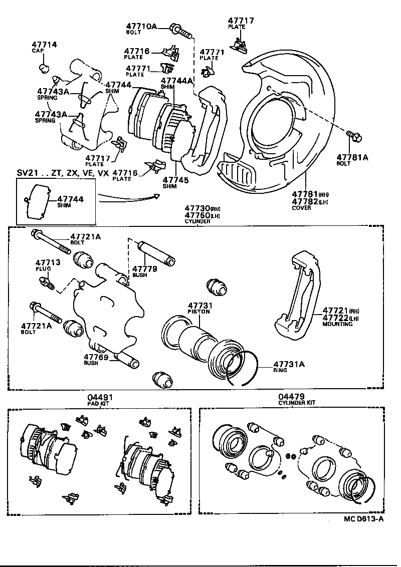04491-32120 PAD KIT, DISC BRAKE, FRONT product image
