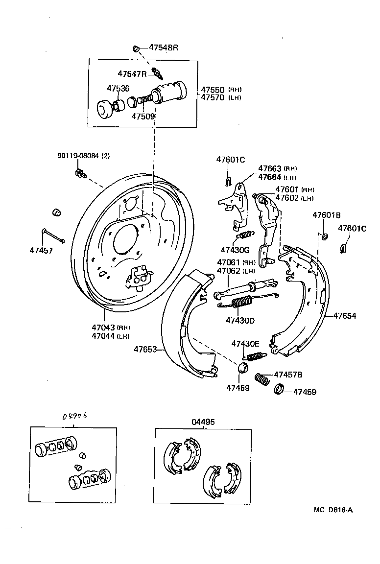 47044-32020 PLATE SUB-ASSY, BRAKE BACKING, REAR LH product image