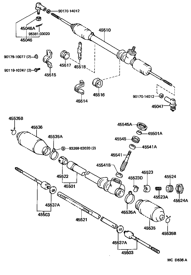 44205-16020 BUSH SUB-ASSY, POWER STEERING RACK product image