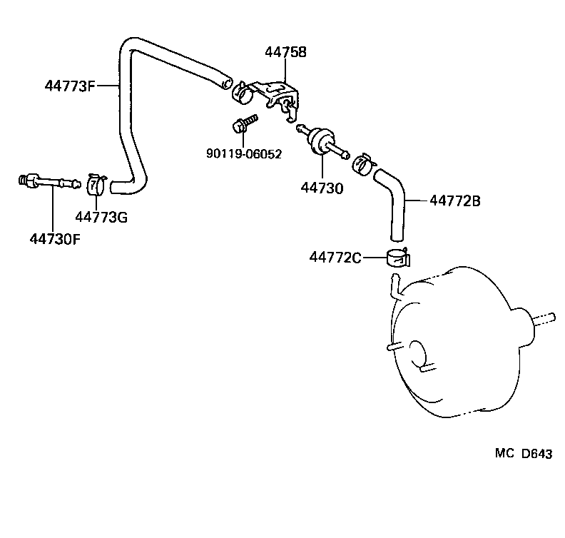 04443-16140 BOOSTER KIT, BRAKE product image