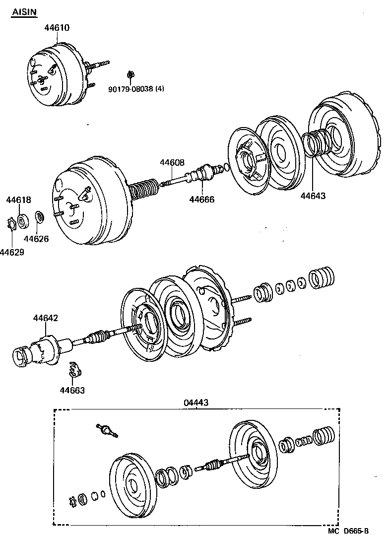 04443-17160 BOOSTER KIT, BRAKE product image