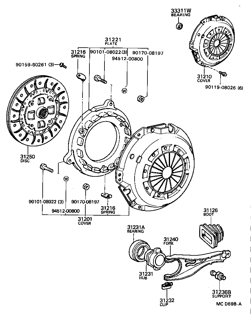 31210-22080 COVER ASSY, CLUTCH product image