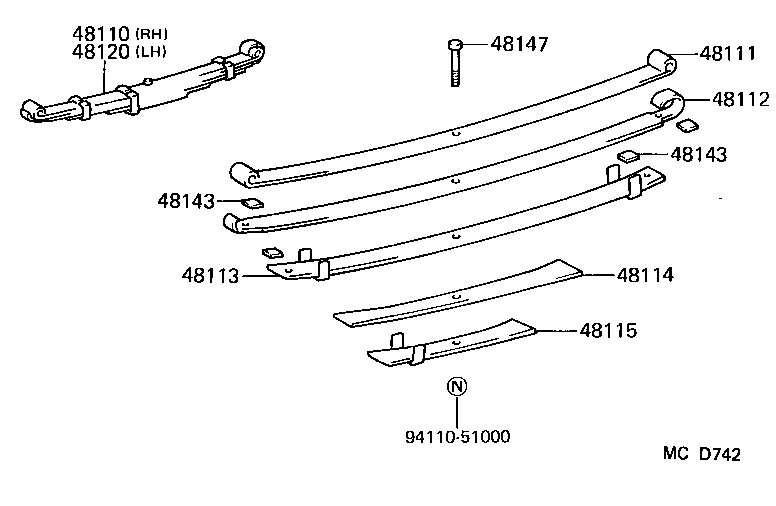 48511-69095 ABSORBER ASSY, SHOCK, FRONT RH product image