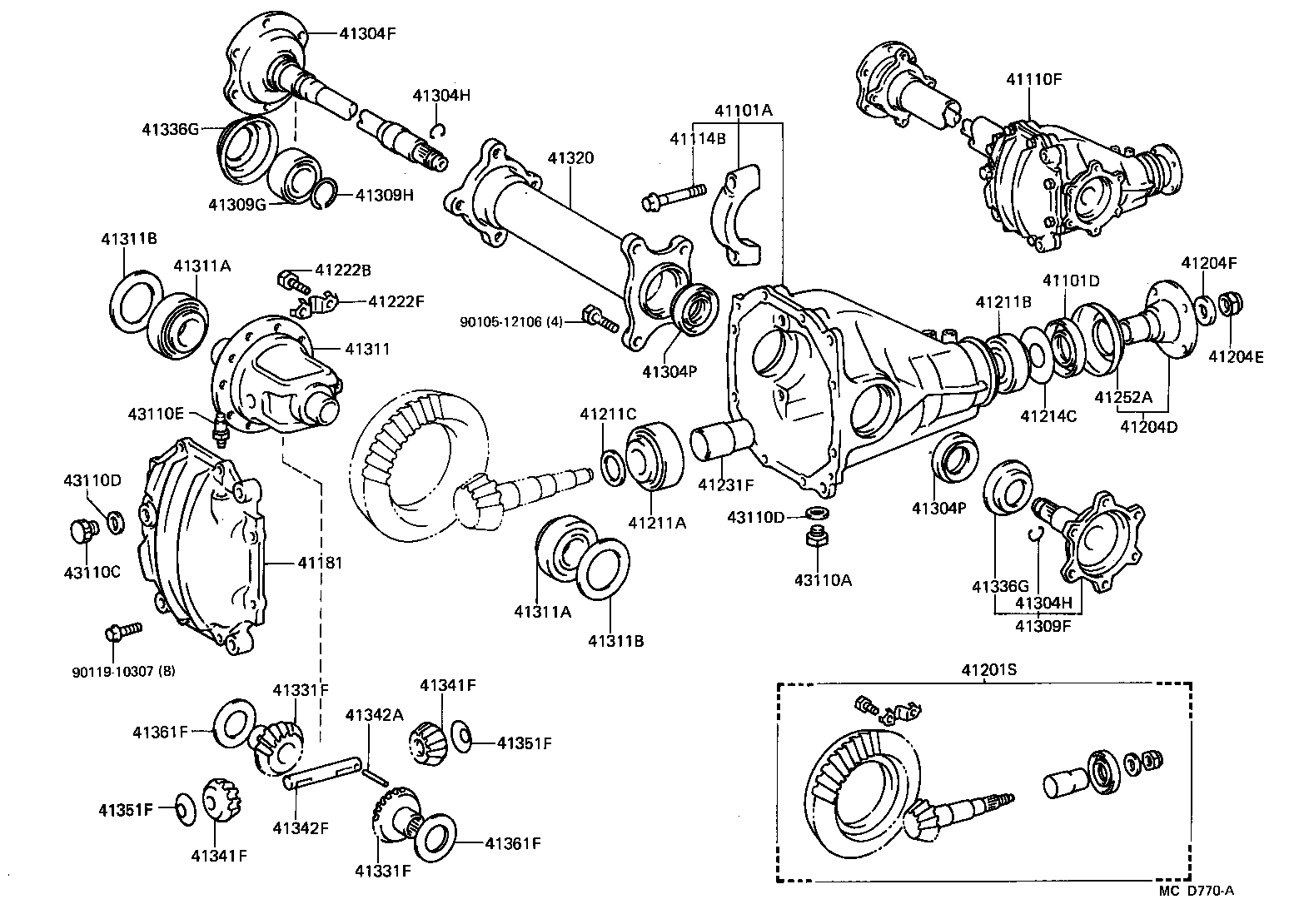 41101-26010 CARRIER SUB-ASSY, DIFFERENTIAL, FRONT product image