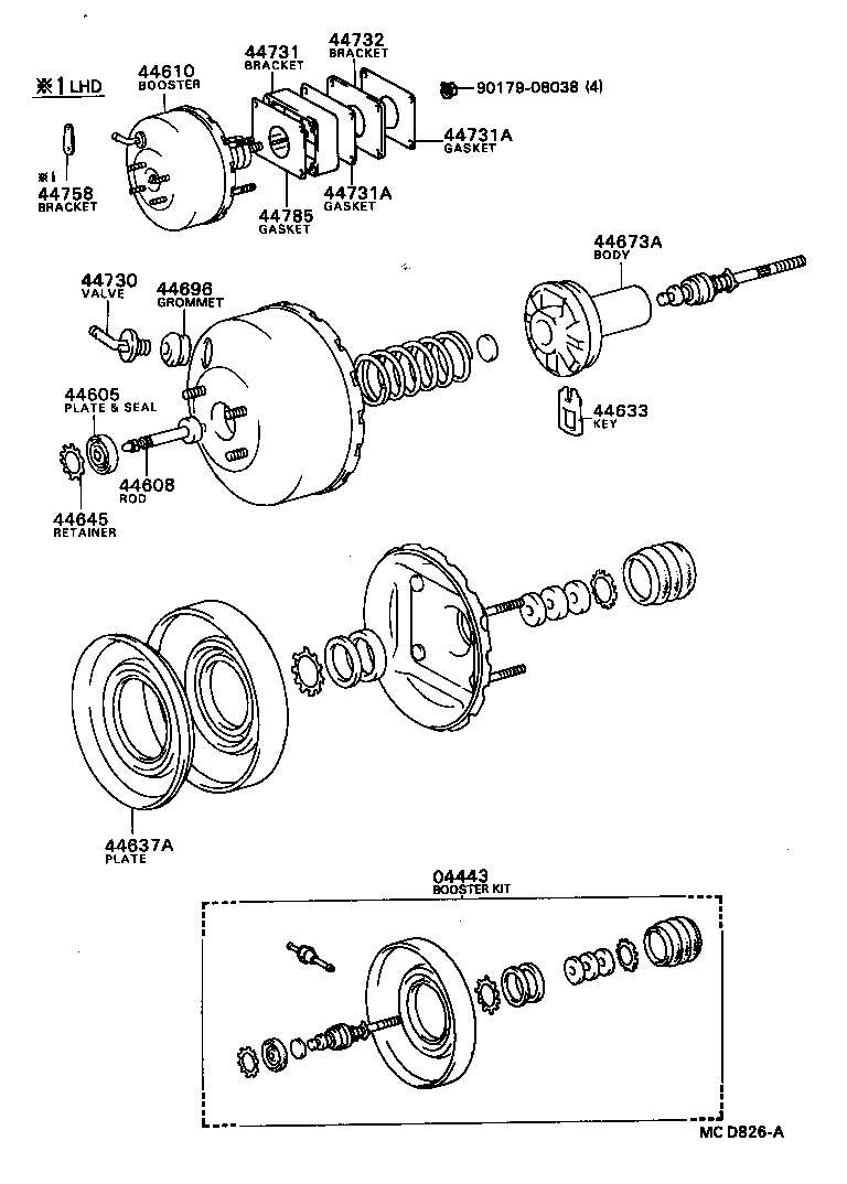 04443-35680 BOOSTER KIT, BRAKE product image