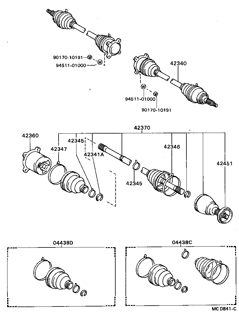 04437-20020 BOOT KIT, REAR DRIVE SHAFT product image