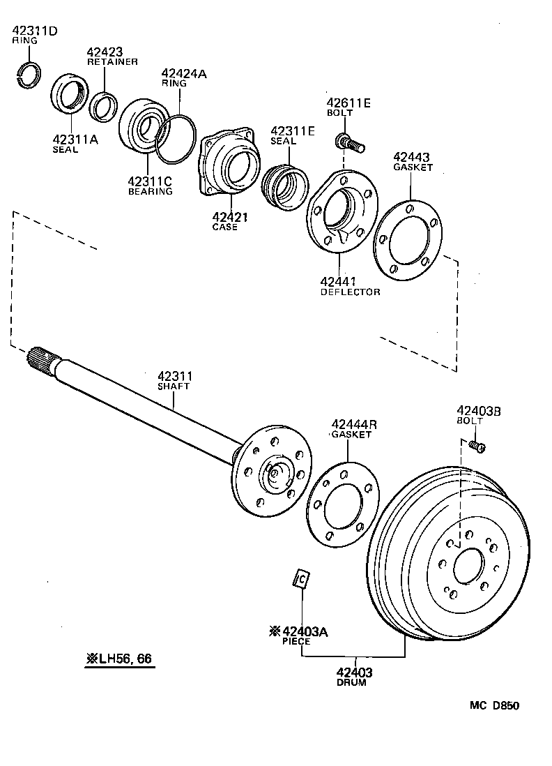 42311-26090 SHAFT, REAR AXLE product image