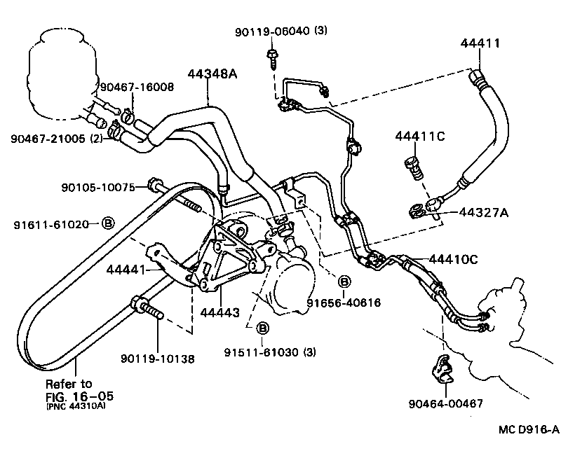 44443-32040 BRACKET, PUMP product image