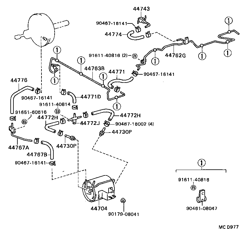 04443-36031 BOOSTER KIT, BRAKE product image