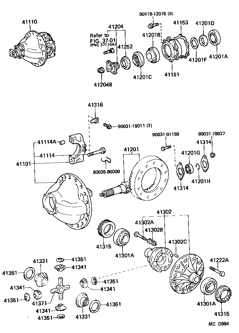 41101-89201 CARRIER SUB-ASSY, DIFFERENTIAL, REAR product image