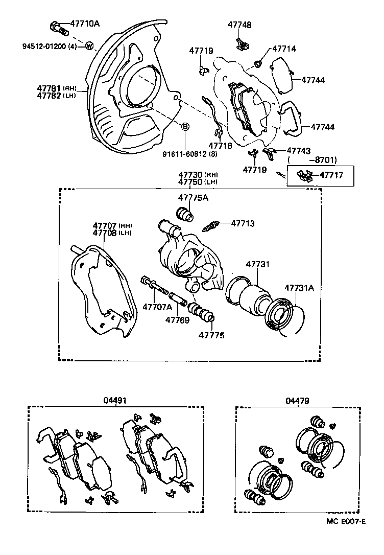 04465-28190 PAD KIT, DISC BRAKE, FRONT product image