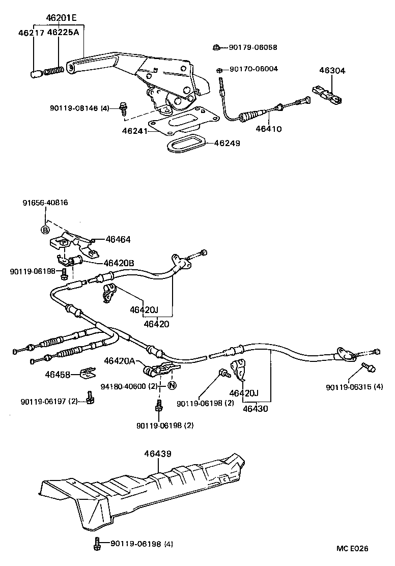 46430-32130 CABLE ASSY, PARKING BRAKE, NO.3 product image