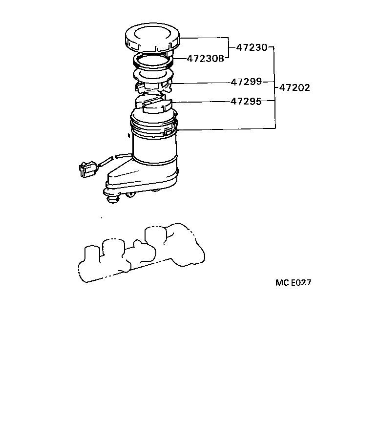 47220-32040 RESERVOIR SUB-ASSY, BRAKE MASTER CYLINDER product image
