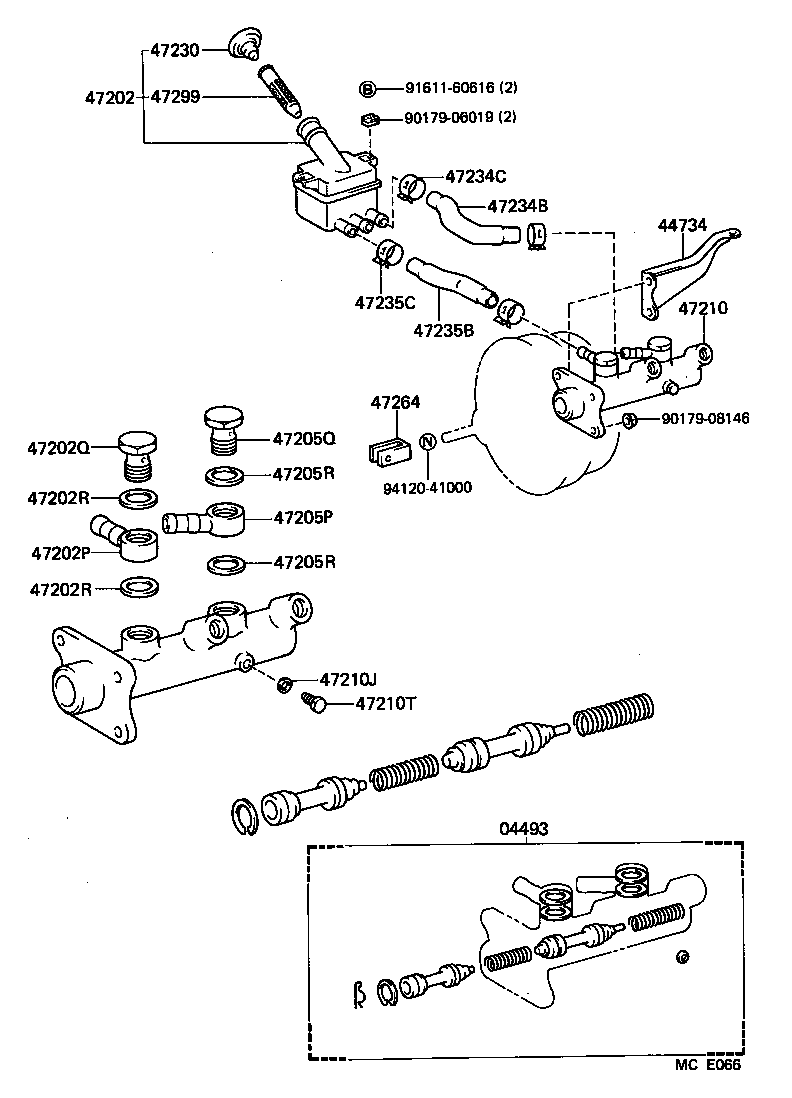 47201-26360 CYLINDER ASSY, MASTER, W/O BOOSTER product image