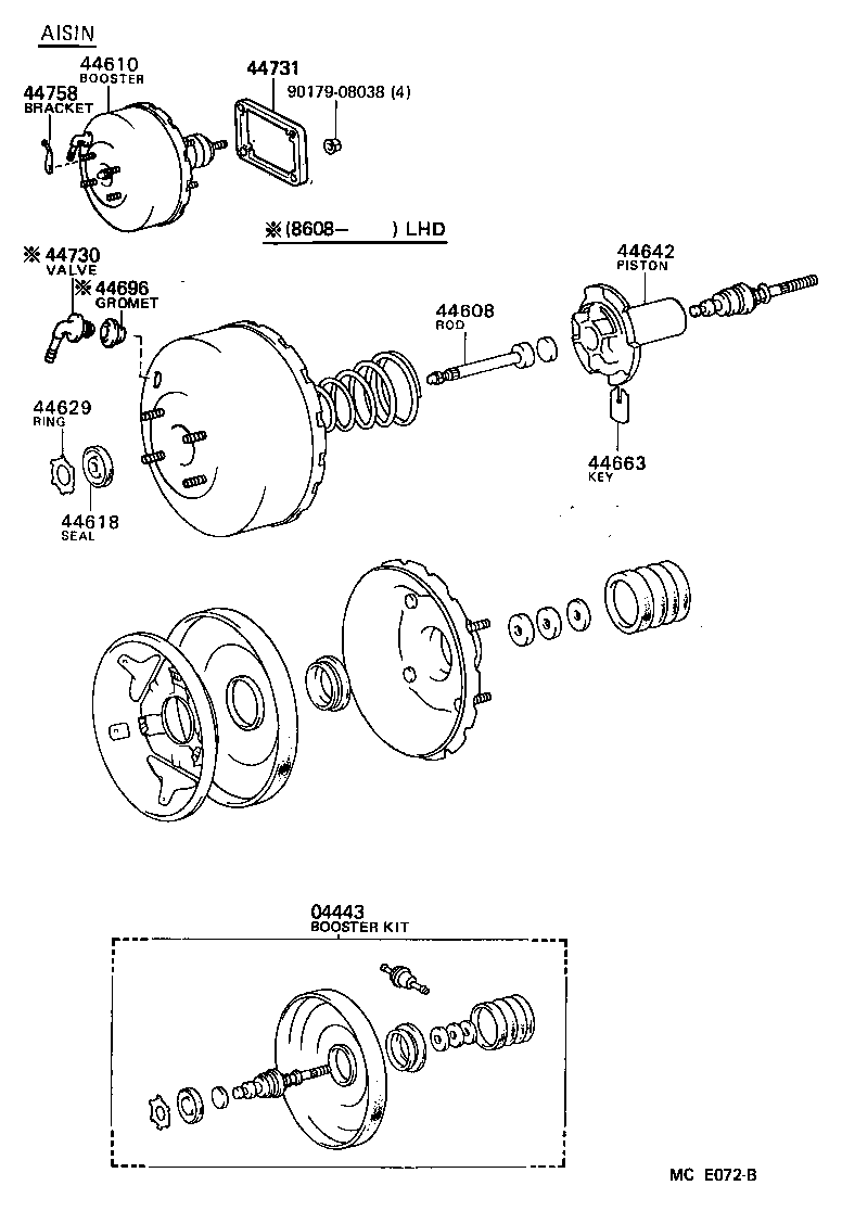 04443-17111 BOOSTER KIT, BRAKE product image
