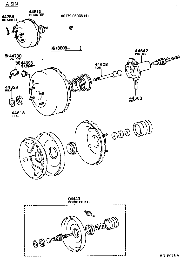 04443-17160 BOOSTER KIT, BRAKE product image