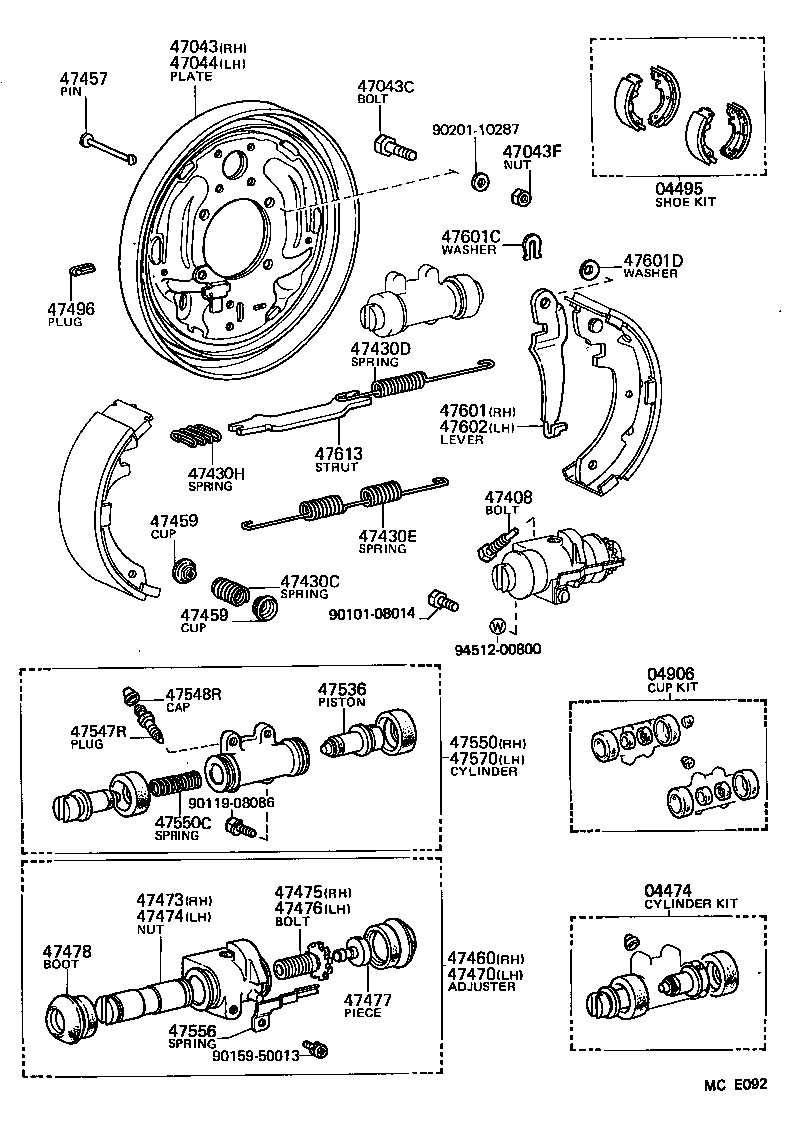 47044-26031 PLATE SUB-ASSY, BRAKE BACKING, REAR LH product image