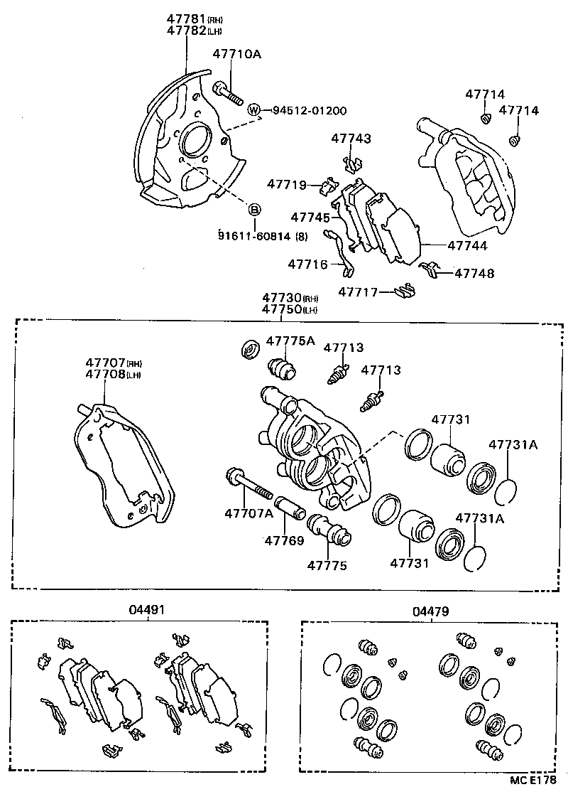 04465-28230 PAD KIT, DISC BRAKE, FRONT product image