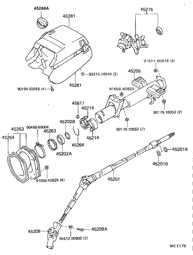 45870-22170 TUBE SUB-ASSY, STEERING COLUMN product image