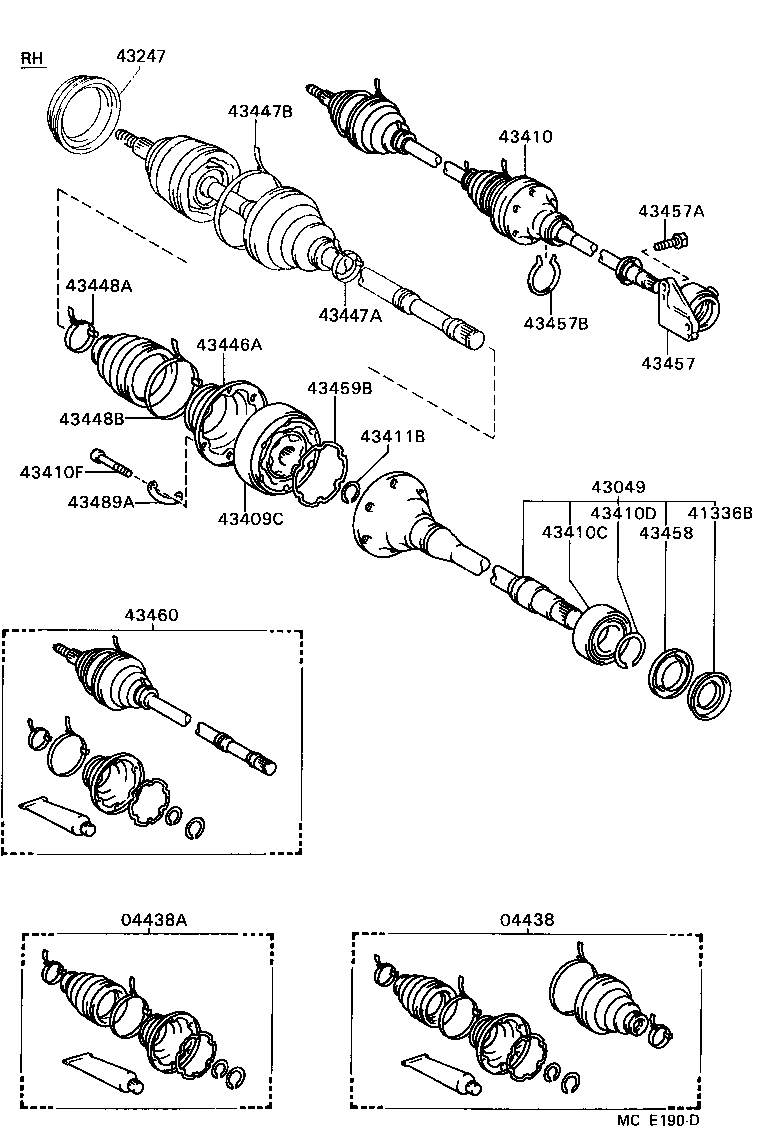 04438-03010 BOOT KIT, FRONT DRIVE SHAFT INBOARD JOINT product image