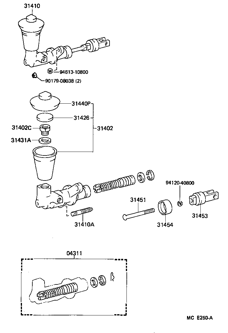 31410-60281 CYLINDER ASSY, CLUTCH MASTER product image