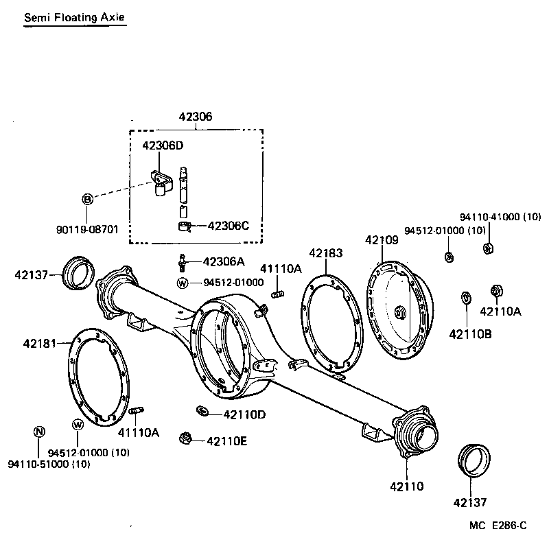 41110-60221 CARRIER ASSY, DIFFERENTIAL, REAR product image