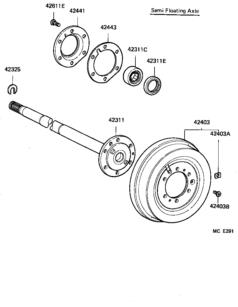 42311-60061 SHAFT, REAR AXLE product image