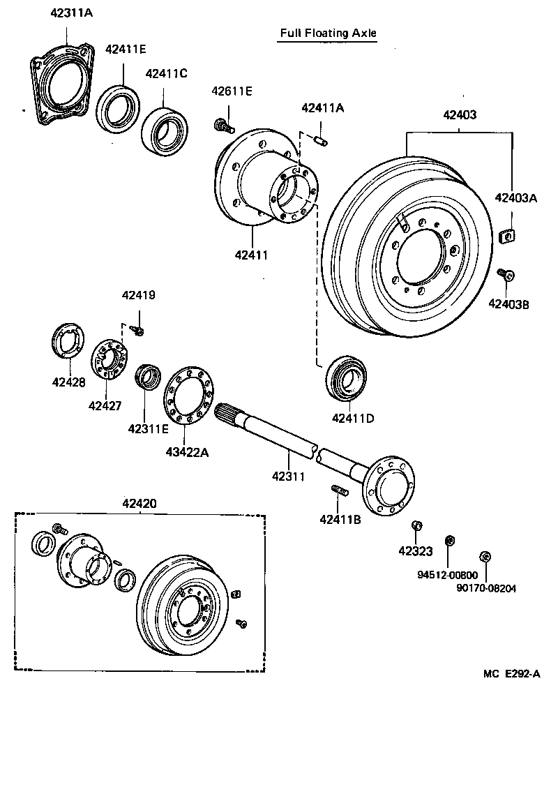 42311-60061 SHAFT, REAR AXLE product image