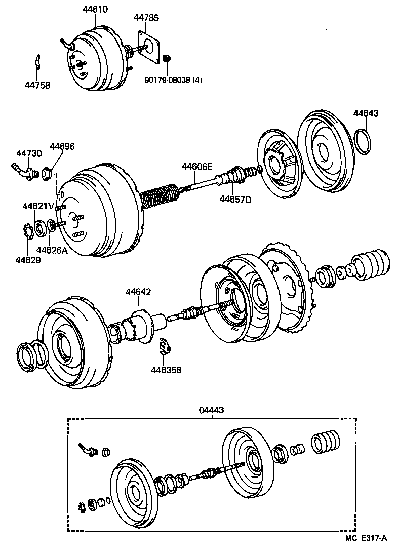 04443-60350 BOOSTER KIT, BRAKE product image